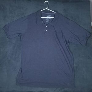 Liberty Blues Polo Shirt Mens 3XLT Gray Short Sleeve Pocket Tagless Big & Tall